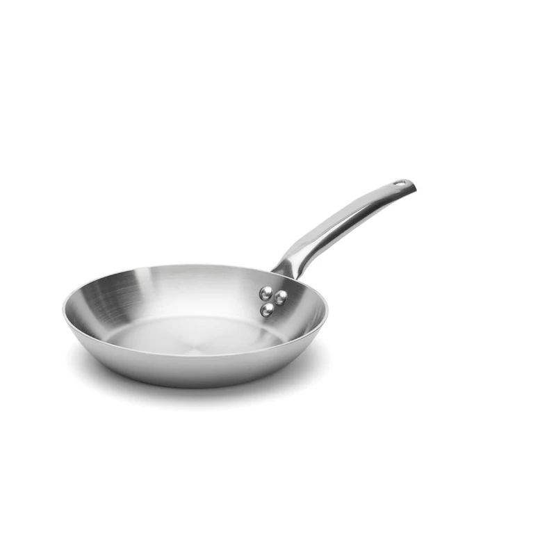 DE BUYER - ALCHIMY 3-Layer Stainless Steel Frying pan - 24 cm - Made in France, PFAS Free, Cooking Control, 18/10 Stainless Steel, All Heat Sources + ovens, Polished Brushed Finish