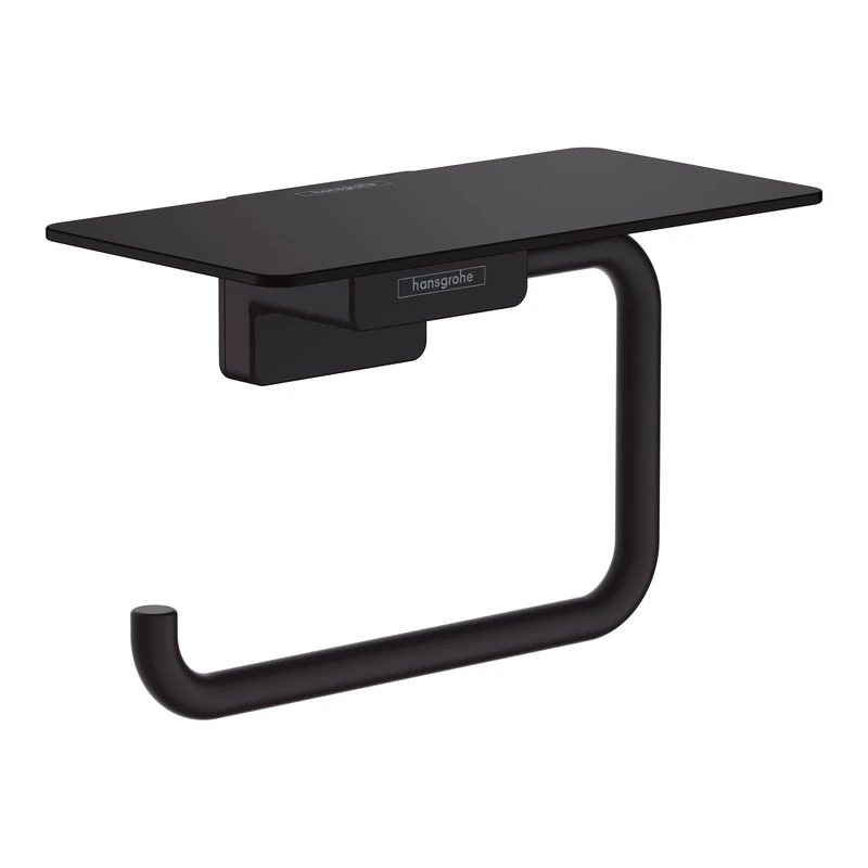 hansgrohe AddStoris Roll holder with shelf, matt black, 41772670