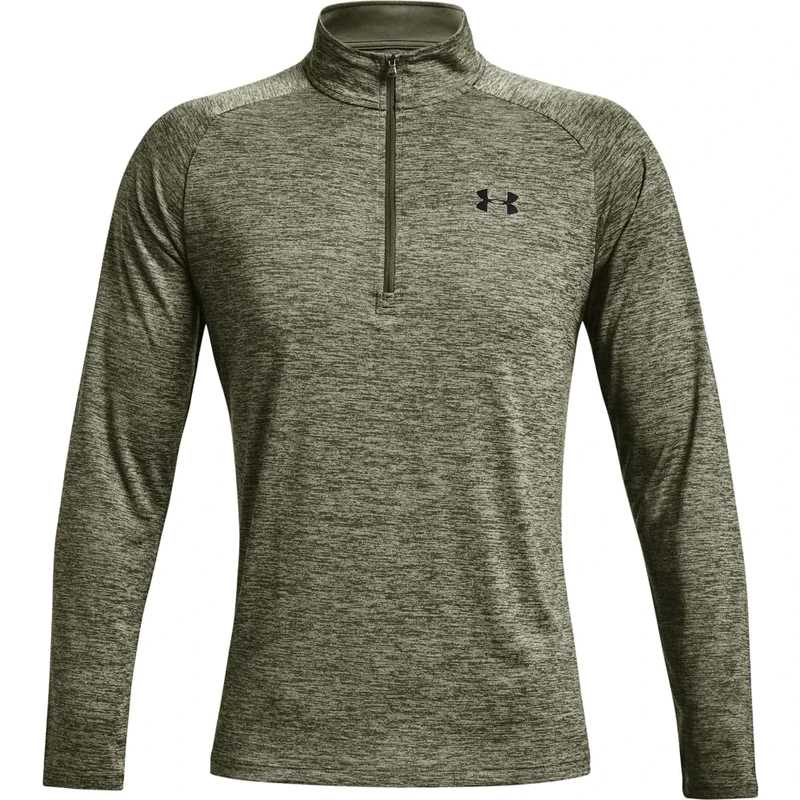 Under Armour Men's Ua Tech 2.0 1/2 Zip Versatile Warm Up Top for Men, Light and Breathable Zip Up Top for Working Out, Marine Od Green / / Black (390), XS