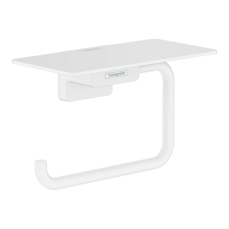 hansgrohe AddStoris Roll holder with shelf, matt white, 41772700