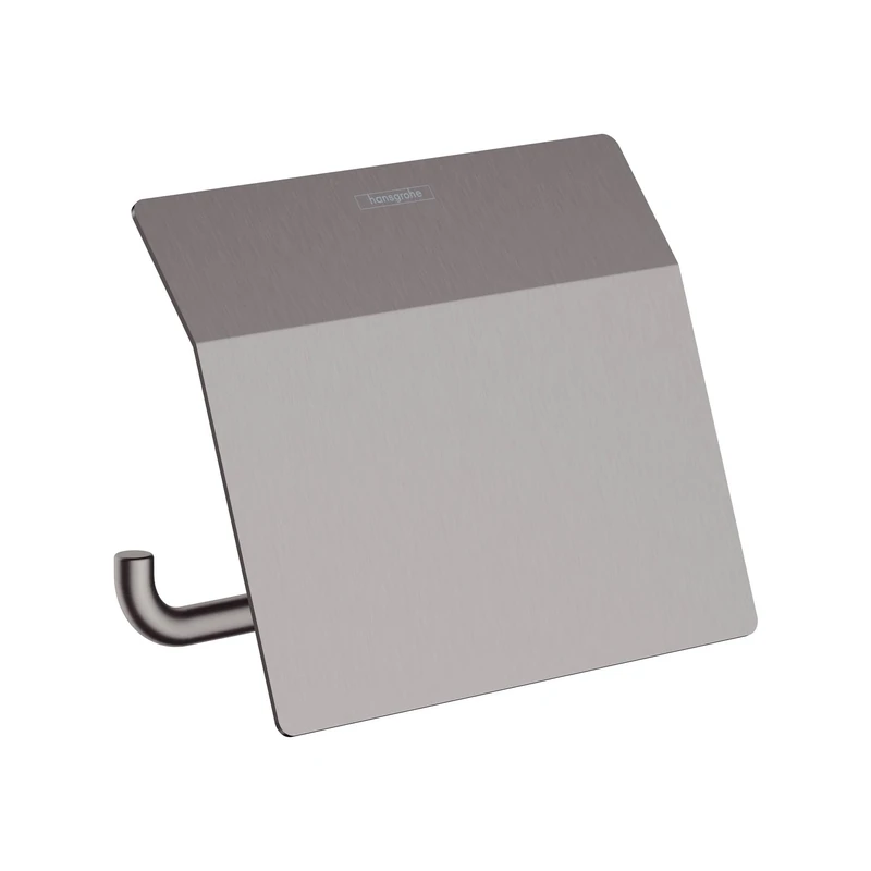 hansgrohe AddStoris Roll holder with cover, brushed black chrome, 41753340