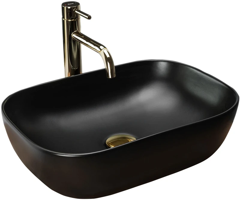 Rea Bathroom Sink Made of Ceramic Belinda Black Matt - Black matt - REA-U8470