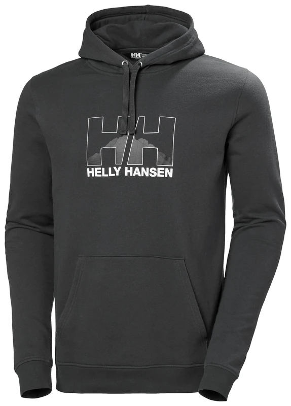 Helly Hansen Men's Nord Graphic Pull Over Hoodie, Ebony, S