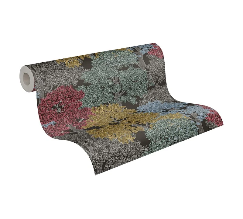 Architects Paper Forest Wallpaper Floral|Impression Non-Woven Wallpaper 10.05 m x 0.53 m Brown Black Yellow Made in Germany 377532 37753-2