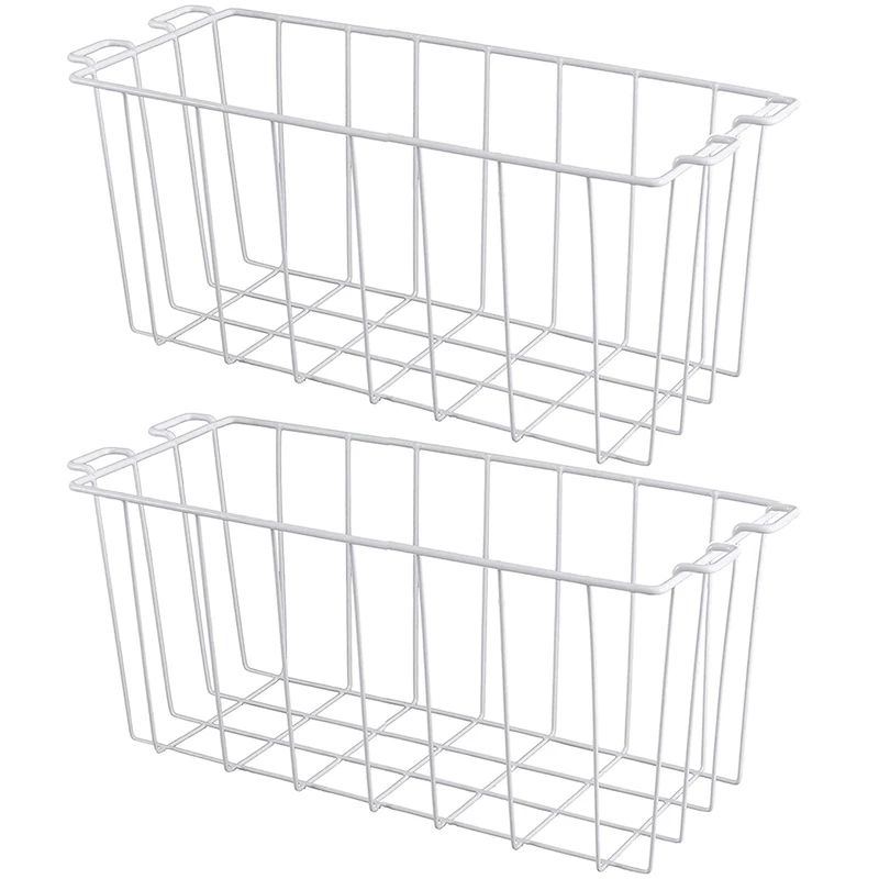Orgneas 16.5 Inch Chest Freezer Organizer Bins Deep Freezer Refrigerator Basket Storage Rack Bins Metal Wire Baskets Replacement 2Packs - Image 1