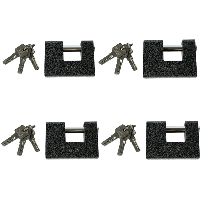 tempo di saldi CATENACCIO4 CHAIN4 4 Rectangular Solid Steel Fireproof Padlocks with 3 Keys