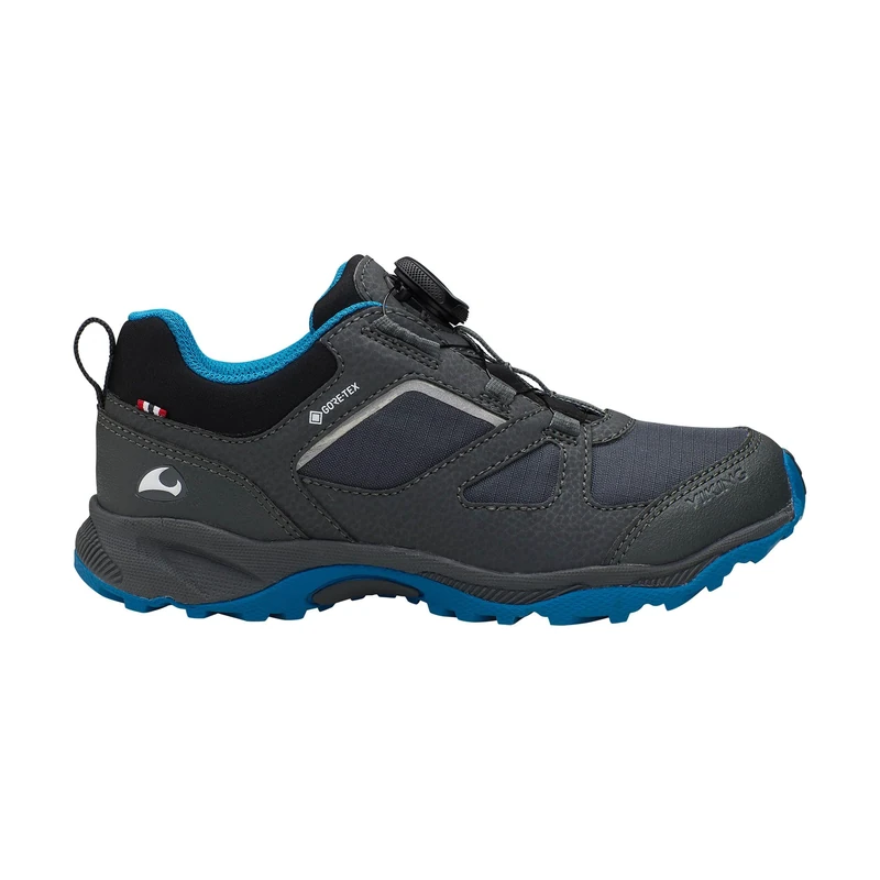 Viking Nator Low Gtx Boa Walking shoe Unisex Kids, Black Royal Blue, 3.5 UK