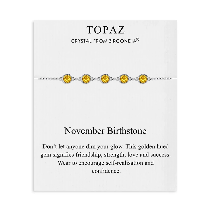 Philip Jones November Birthstone Bracelet Created with Topaz Zircondia® Crystals