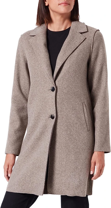 ONLY Female Coat Plain, Caribou Melange, S