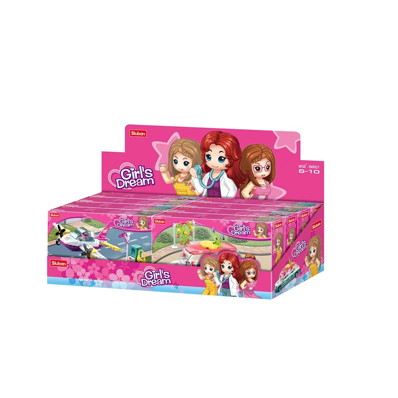 Sluban - Girls Dream-4 Assorted, 2 per item, 8 pieces in total, M38-B0921, Multicoloured