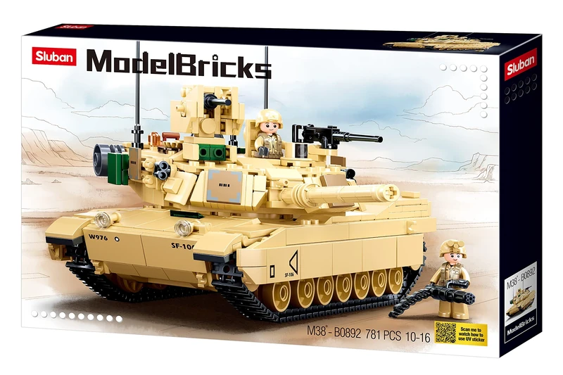 Sluban M38-B0892 Model Bricks – M1A2 Sep V2 Abrams Hand Battle Tank 781pcs, Multicolored