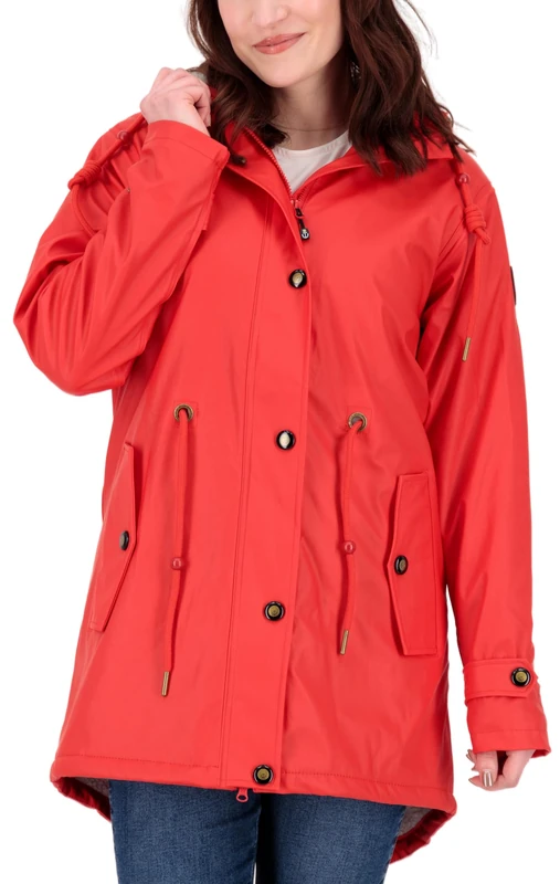 Deproc Active Women's Halifax New Friesennerz Anchor Blood Rain Jacket, red, L