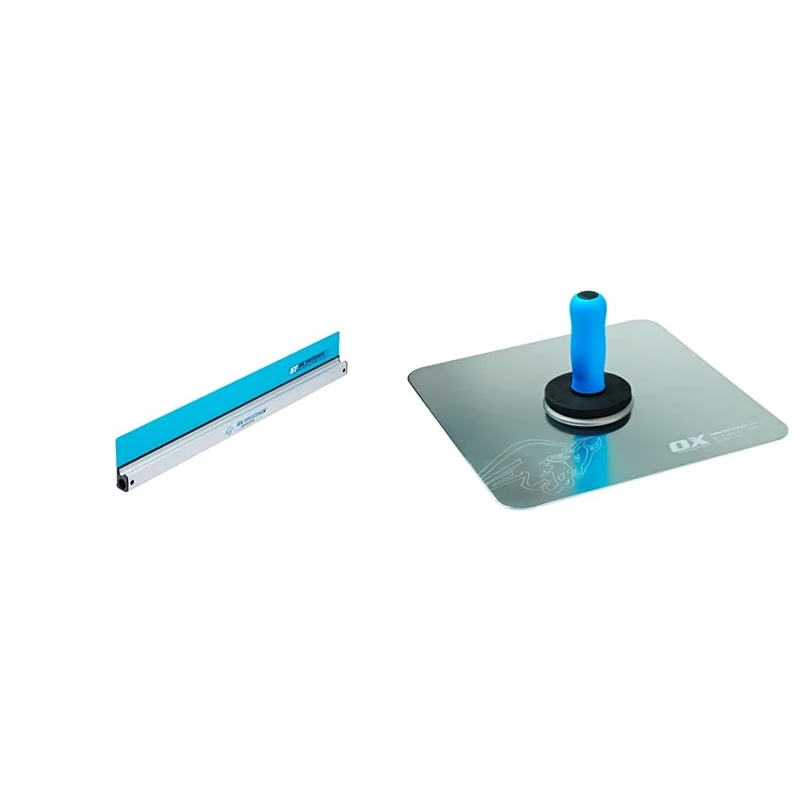 OX Speedskim Semi Flexible Plastering Rule - ST 900mm & OX Pro Aluminium Hawk - 13" X 13"