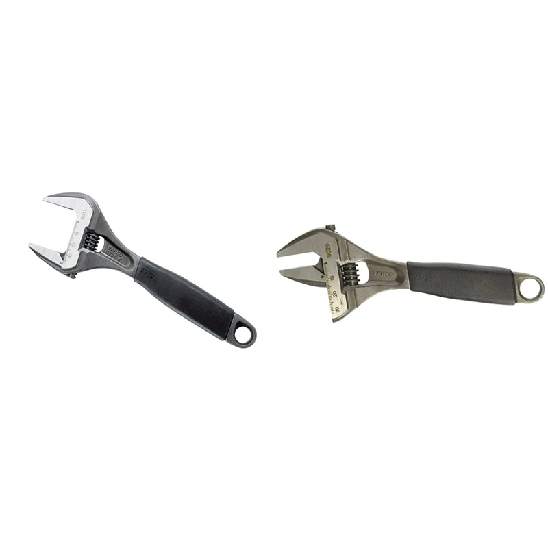 Bahco 9031 Adjustable Wrench, 200mm Length & 9029 170mm 32mm Adjustable Wrench Extra Wide Jaw