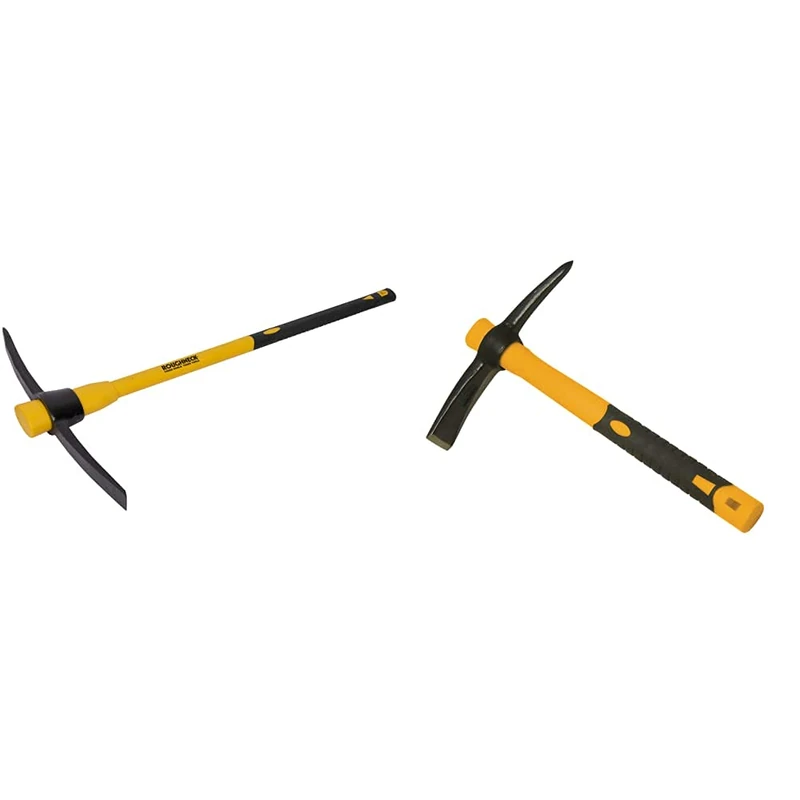 Roughneck ROU64352 Pick Axe With Fibreglass Handle 5lbs/2.27kg & ROU64011 Micro Pick Mattock 14oz/400g