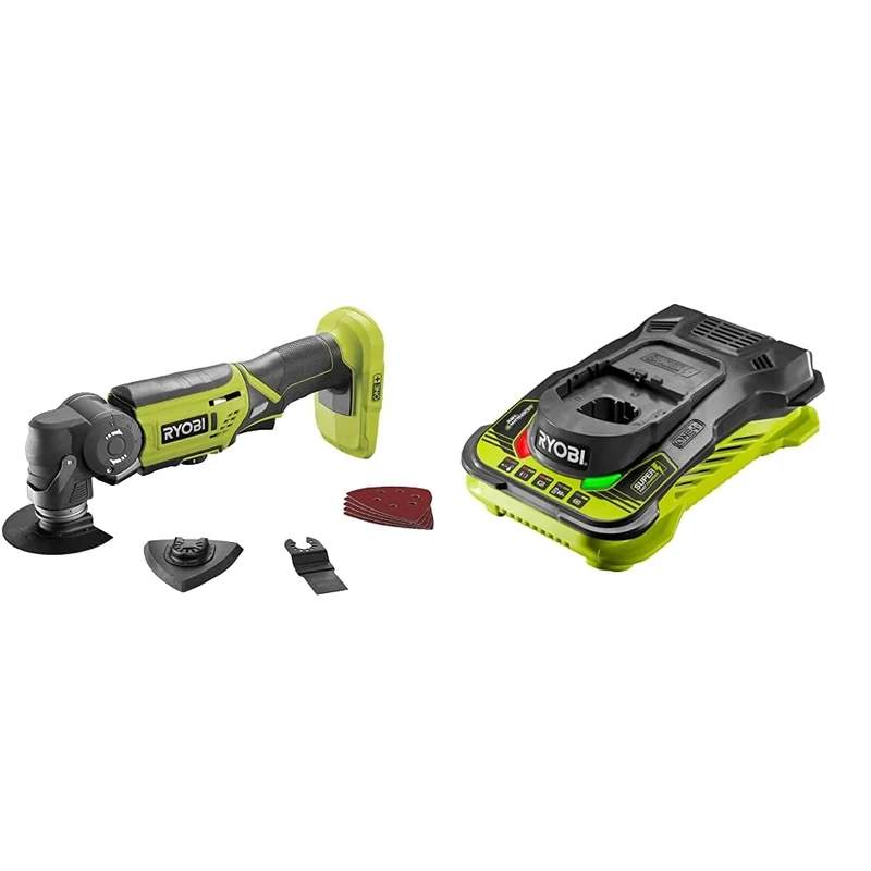 Ryobi ONE+ R18MT-0 18V Cordless Multi Tool (Zero Tool) & RC18150 18V ONE+ Cordless 5.0A Battery Charger