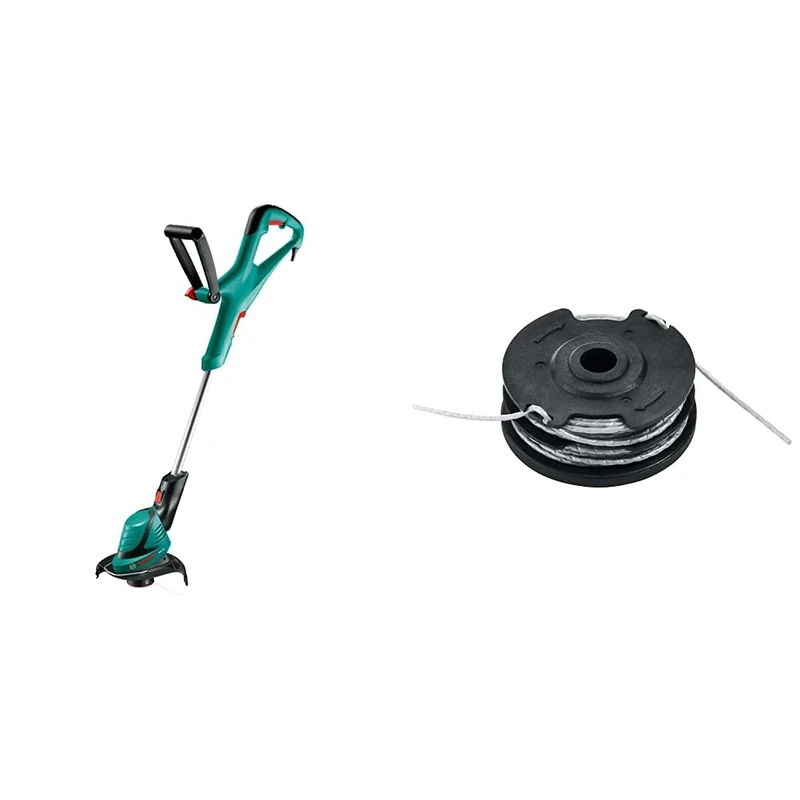Bosch 06008A5870 ART 24 Electric Grass Trimmer, Cutting Diameter 24 cm & Bosch F016800351 Refill and integrated line spool 6 m long Ø 1.6 mm line thickness for edge cutters