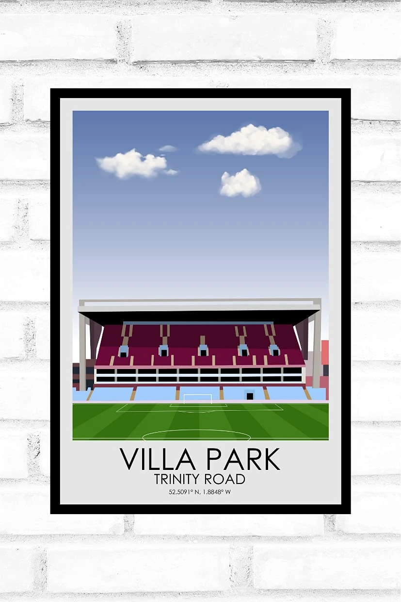 Hewson's Gifts Aston Villa Stadium Print - Villa Park - Football Fan Gift (A4 Size)