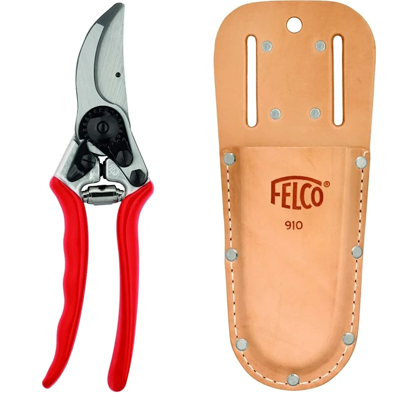 FELCO Model 11 Secateurs (Large) & F-910 Model Leather Holster, Brown