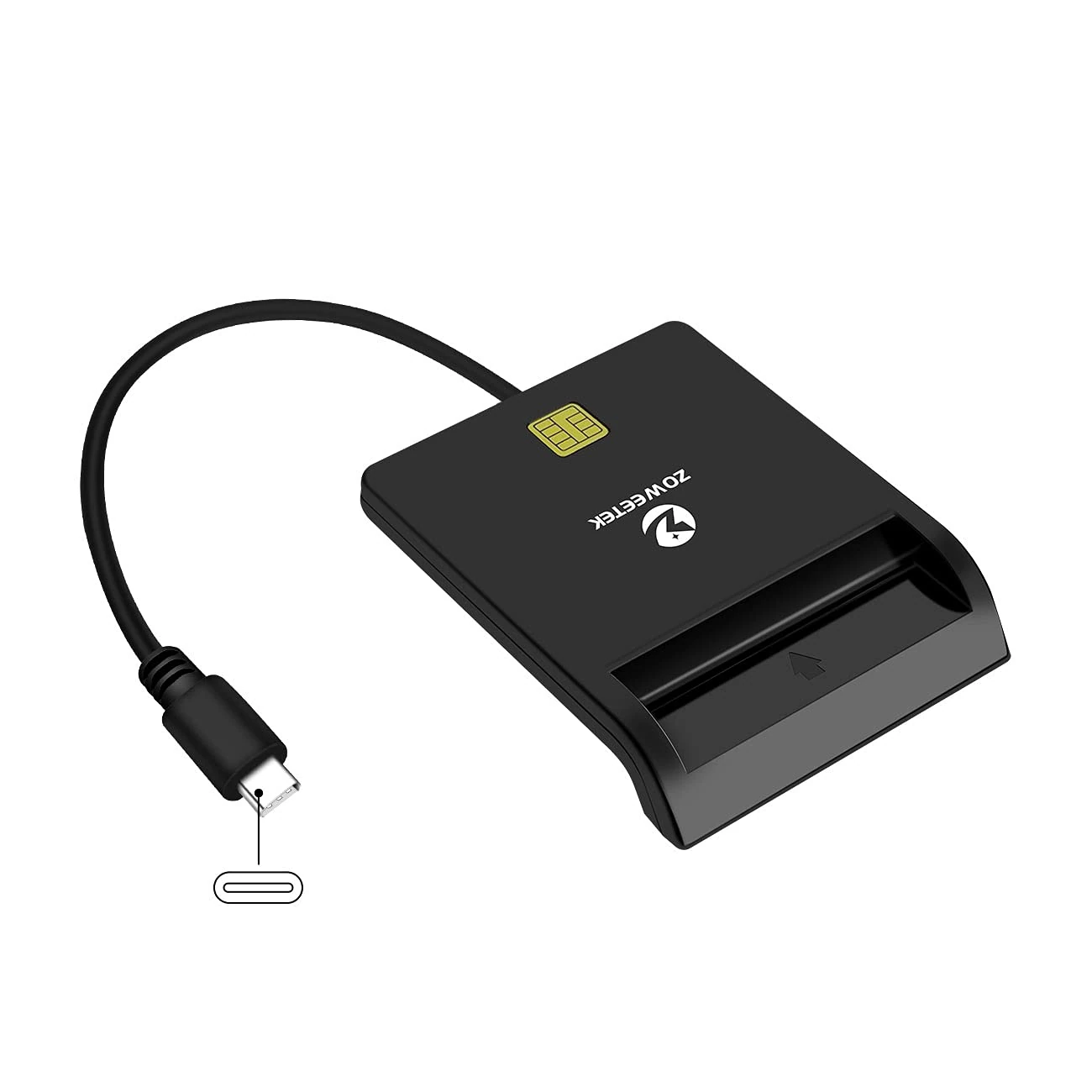 ZOWEETEK ID Card Reader, Type C Smart Card Reader for Portuguese,Spainish, Belgian,Latvian,Estonia,German,Support tacho card,didgi card,perfect for drivers,Compatible with Windows