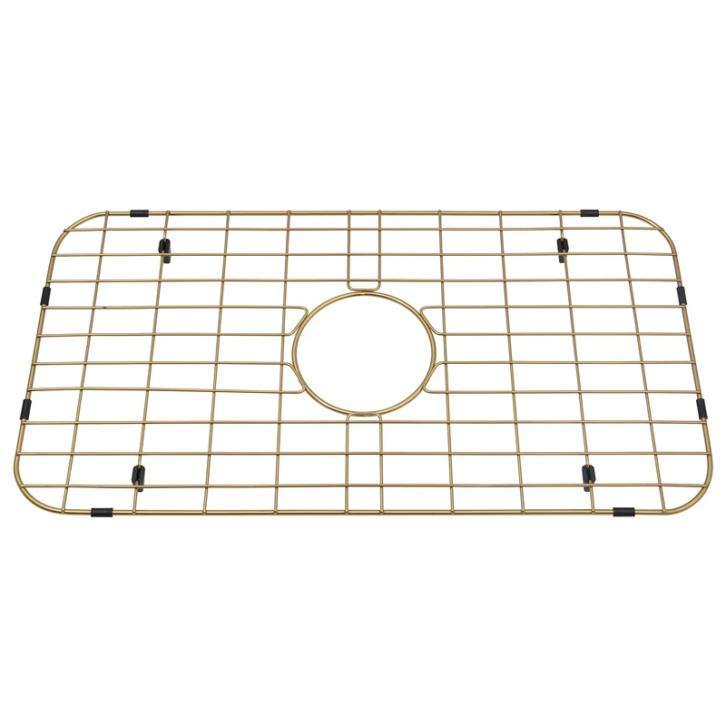 Lonsince Stainless Steel Sink Protector 24 15/16" X 13 1/8",Sink Grid for Bottom of Sink,Sink Bottom Grid,Sink Grate for Single Bowl Kitchen Sink,Gold Color