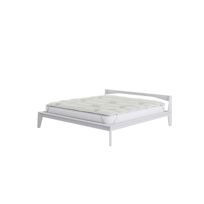 Italian Bed Linen Aloe Quilted Topper with Rubber Bands, White, Double 165 x 195 cm