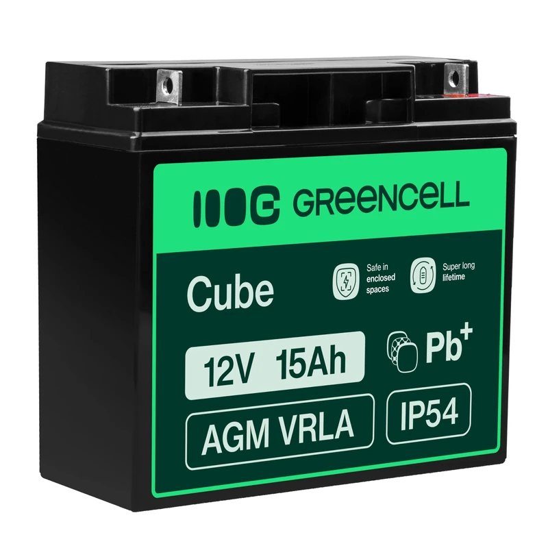Green Cell® AGM Battery 12V 15Ah Non Woven VRLA Lead Acid Battery Replacement Battery UPS Maintenance Free Power Battery UPS | UPS | ASI | Quad Kids | Lawn Mower | Wheelchair |