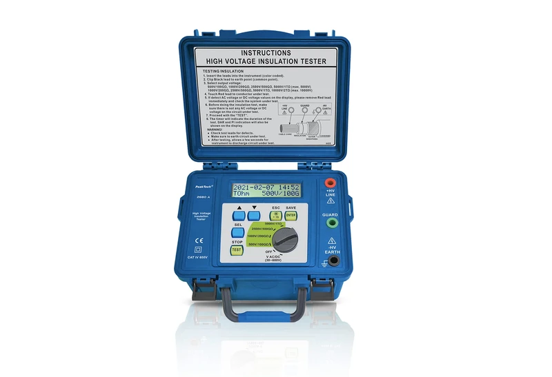 PeakTech P 2680 A - Insulation meter, high voltage, 500/1000/2500/5000 V, 300 GOhm