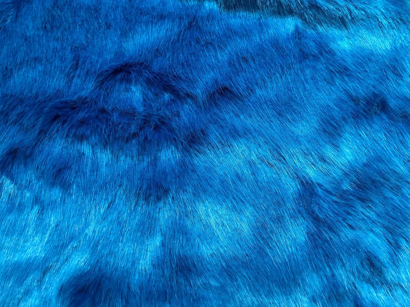 Super Luxury Faux Fur Fabric Material - Swiss Turquoise Blue, 1Mtr - 150cm x 100cm