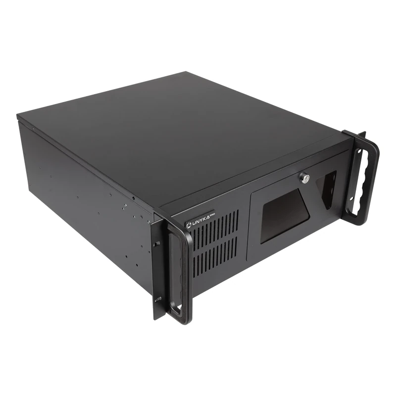 Unykach UK4229 EVO 4U 19" Rack Box, Depth 480 mm, 2 USB3.0, 1 120 mm Fan and 2 80 mm Fans, Black