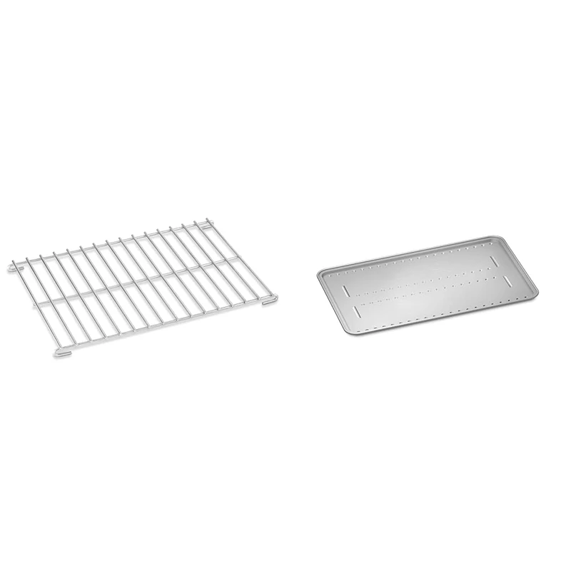 Bundle - Weber Roasting Rack - Large fits Weber Q200/2000 & Q300/3000 Series Barbeques BBQ Grill Roaster, Q Rack Top Tray Premium Quality Reusable BBQ Accessories for Outdoor Cooking-Silver (6564)