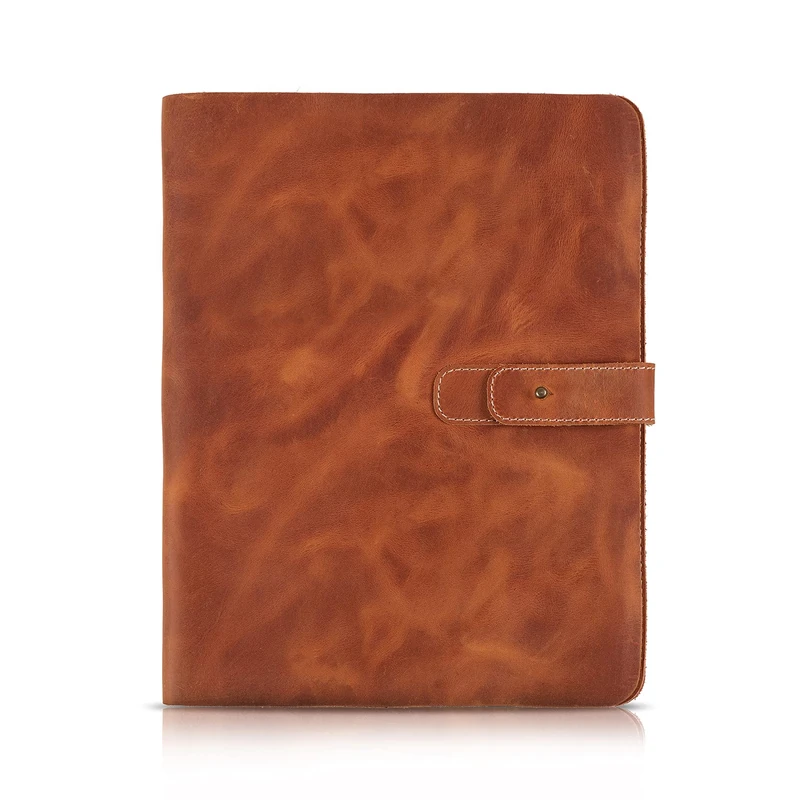 Londo Genuine Leather Tablet Cover with Two Card Slots & Leather Pen/Apple Pencil Holders (Camel, 11 Inch)