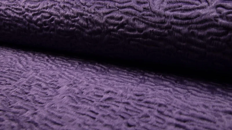 Super Luxury Faux Fur Fabric Material Astrakhan Persia - Purple, 1Mtr - 150cm x 100cm