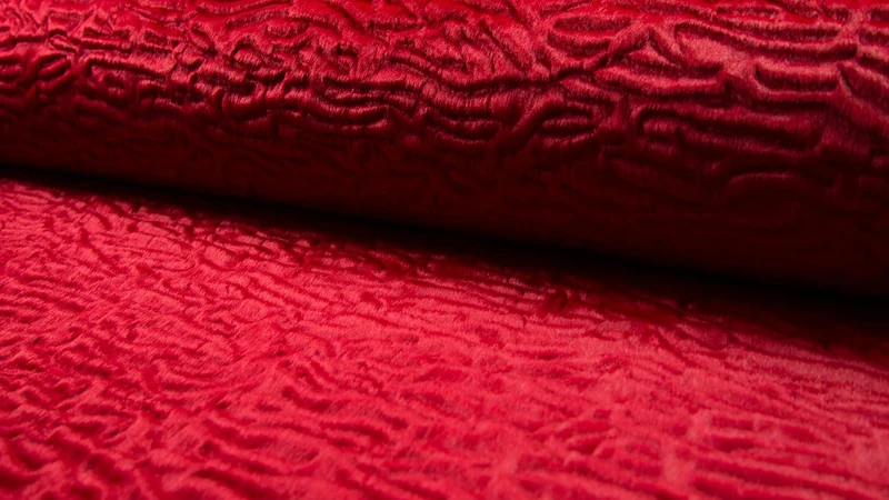 Super Luxury Faux Fur Fabric Material Astrakhan Persia - RED, 1Mtr - 150cm x 100cm