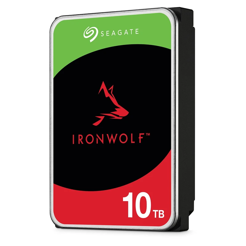 Seagate IronWolf, 10TB, NAS, Internal Hard Drive, CMR, 3.5 Inch, SATA, 6GB/s, 7.200 RPM, 256MB Cache, for RAID Network Attached Storage, 3 year Rescue Services (ST10000VN000) - Image 1