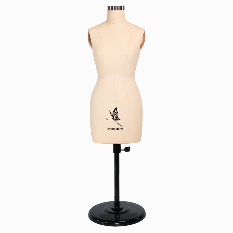 lavandeform Half Scale Dress Form（Not Adult Full Size）1:2 Miniature Sewing Half Size Mannequin. straightly into Body Inside, Fully Pinnable Dressmaker Dummy. (beiges)