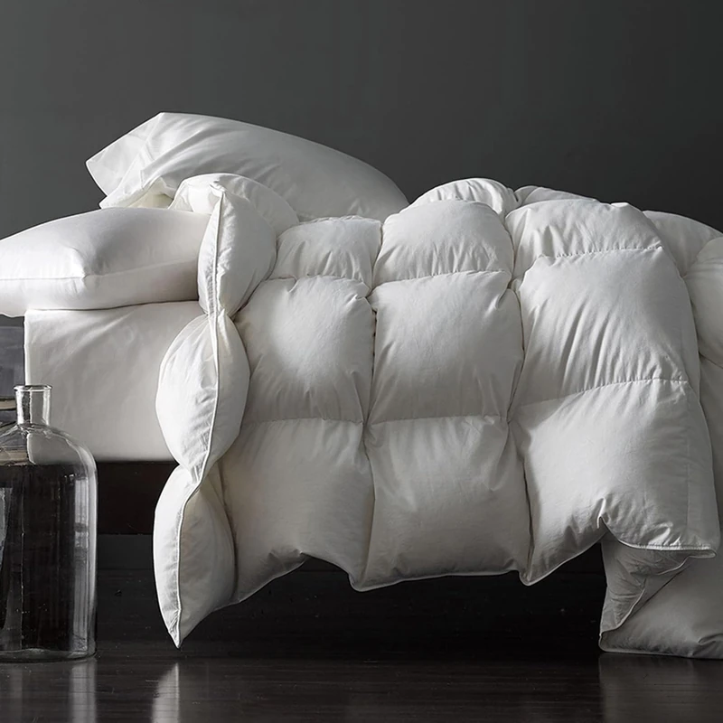 Royoliving Premium Feathers Down Duvet Insert Comforter California King Size All Season Medium Warmth White 100% Cotton Cover with Corner Tabs (108x98, 67 oz)