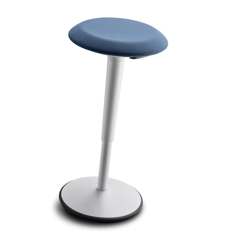 Sedus se:fit Ergonomic Stool, Standing Seat, Standing Aid, Blue, Grey, Plastic, Rubber Foot, 53-80 cm Height Adjustable