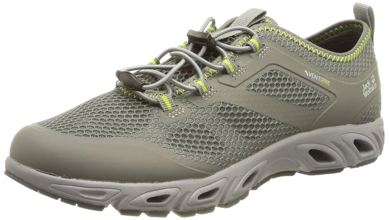 Jack Wolfskin Men's Breezer Vent Low M Sneaker, Grey/Lime, 11 UK