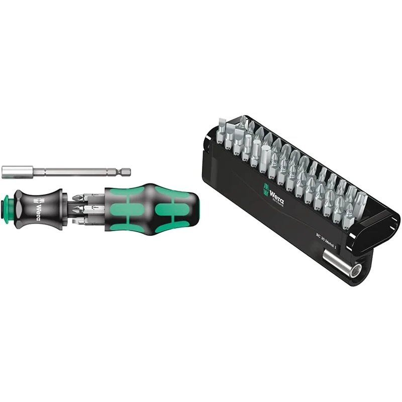Wera 073240 Kraftform Kompakt 28 Screwdriver Bit Set & Bit-Check 30 Metal 1 General bit Set for Drill/Drivers, Metal Jointing, PZ,PH,Hex-Plus,TX 30 Piece, 05057434001