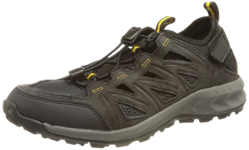 Jack Wolfskin Men's Woodland 2 Hybrid Low M Sneaker, Phantom/Burly Yellow XT, 12.5 UK
