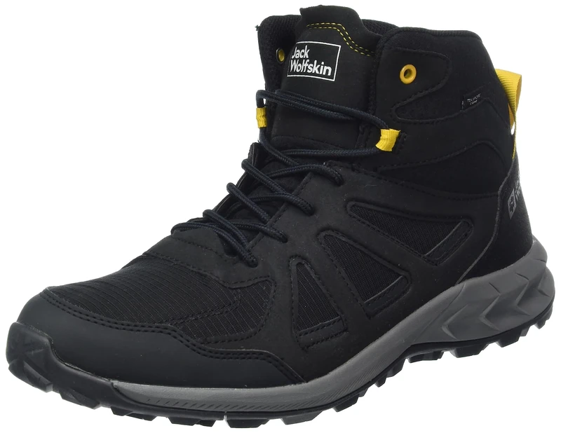 Jack Wolfskin Woodland 2 Texapore MID M, Sneaker, Black/Burly Yellow XT,