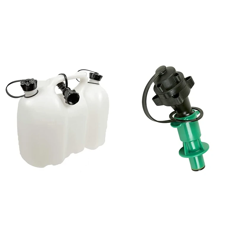 Oregon 562406 Professional Combi-Can, Transparent, 6+3 litres & 562612 Green Safety Spout Combi-Can