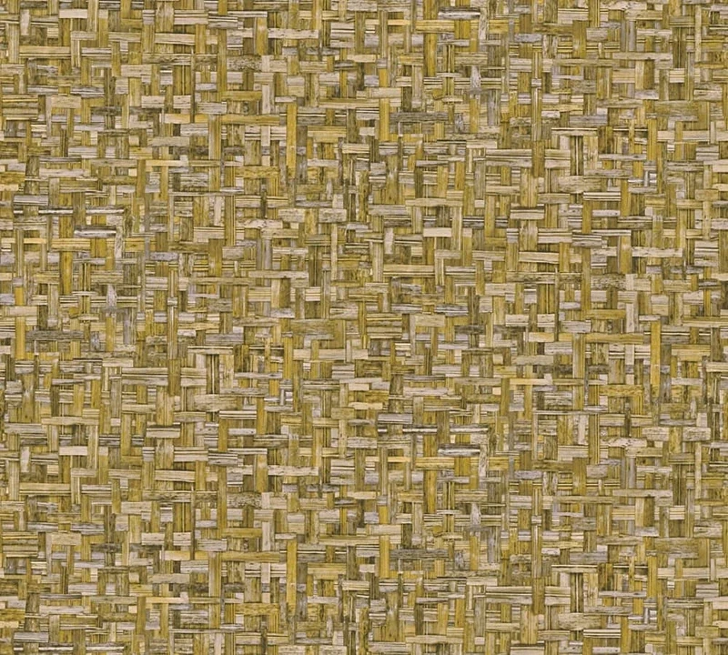 Architects Paper Wood Look Wallpaper Jungle Chic Non-Woven Wallpaper 10.05 m x 0.53 m Yellow Made in Germany 377064 37706-4