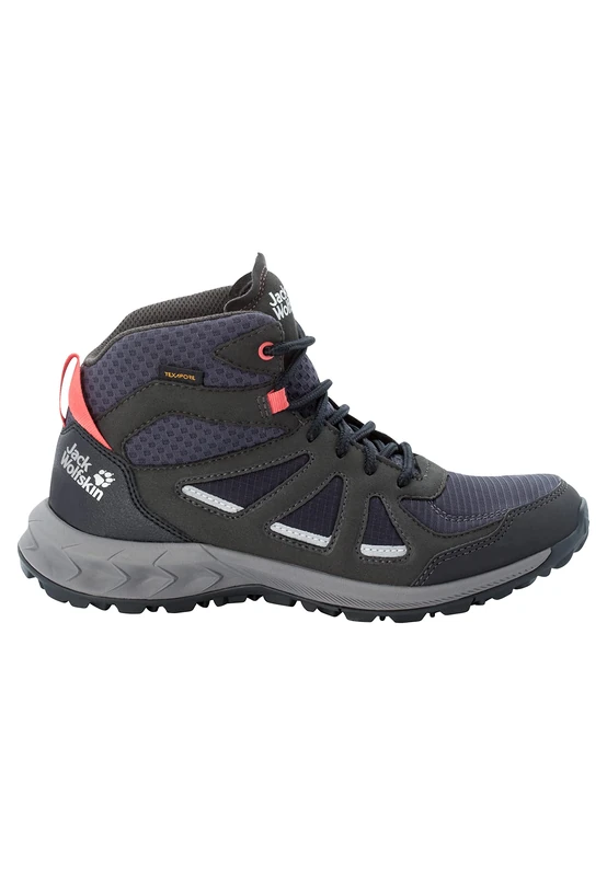 Jack Wolfskin Woodland 2 Texapore MID W, Sneaker, Dark Blue/Pink,