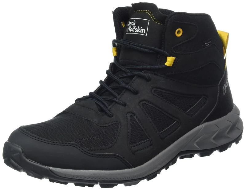 Jack Wolfskin Woodland 2 Texapore MID M, Sneaker, Black/Burly Yellow XT,