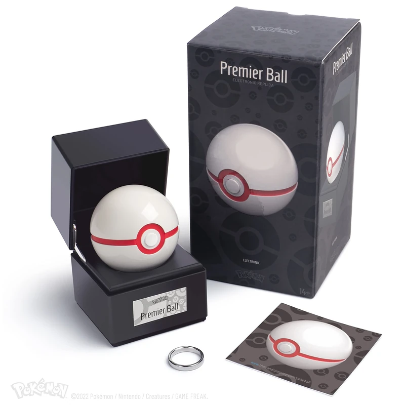 The Wand Company Original Poké Ball Authentic Replica with Display Case – Officially Licensed by Pokémon (Premier Ball) - Image 1