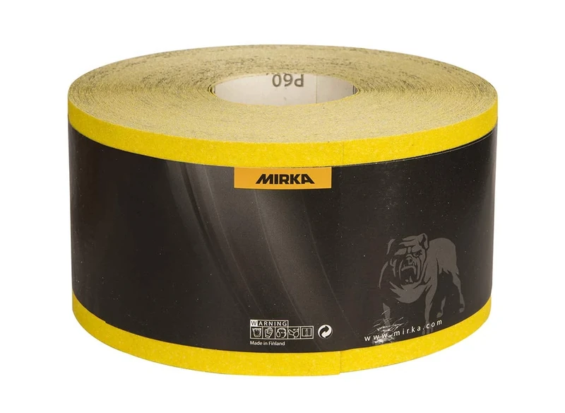 Mirka Yellow Sandpaper Abrasive Roll / 115mm x 50m / P40 /sanding of hardwood, softwood, paint, filler, plastic / 1 roll