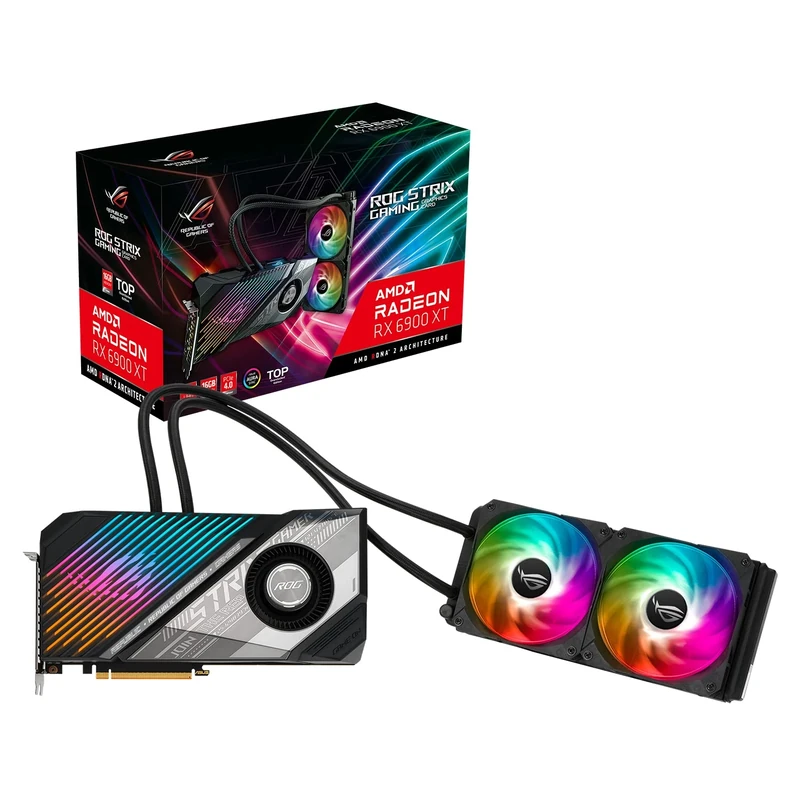 ASUS ROG Strix LC Radeon RX 6900 XT Top Edition 16GB GDDR6 with 240mm radiator for GPU and memory liquid cooling ROG-STRIX-LC-RX6900XT-T16G-GAMING