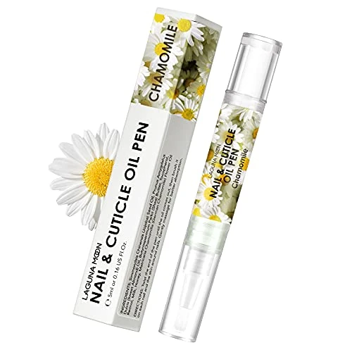 Lagunamoon Cuticle Oil Pen for Nail Care, 5ml Nail Oil Pen with Natural Ingredients to Moisturize and Nourish Dry Nails and Cuticles, Cuticle Oil to Prevent Nail Cracking and Hangnails, Chamomile